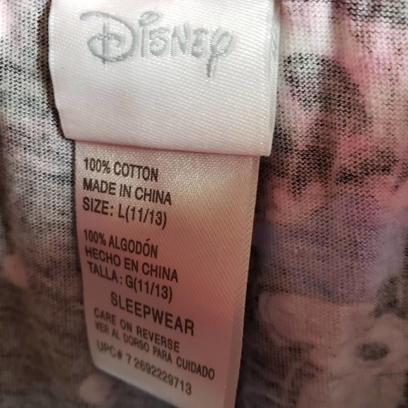 Disney Minnie Mouse Pajama Pants Juniors Size 11/13 Pull On Stretch Cotton Black - Picture 7 of 7